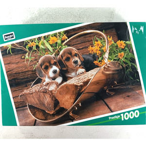 Beagle Pups 1000 Piece Jigsaw Puzzle by Rose Art Prestige #09000 circa 1990's